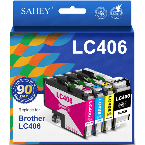 LC406 Ink Cartridges Compatible for LC406Xl for MFC-J4335DW MFC-J4535DW, MFC-J5855DW,MFC-J6555DW MFC-J6955DW Printer (4 Pack)