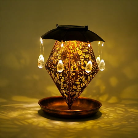 

ZKCCNUK Door Bell Iron Solar Lamp Hollow Masonry Umbrella Bird Feeder Garden Decoration Garden Lamp With Great Timbre On Clearance