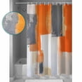 thumbnail image 3 of Small Stall Shower Curtain 36x78 Inch Narrow Half Size Burnt Orange Gray Bath Curtains Bathroom Decor Modern Abstract Oil Painted Geometric Waterproof Fabric Shower Curtain Set with Hooks 36 Inch, 3 of 6