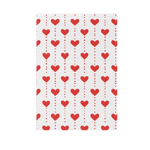 Love Heart Polka Dots Garden Flag House Banner 12" x 18" Double Sided Outdoor Yard Decoration