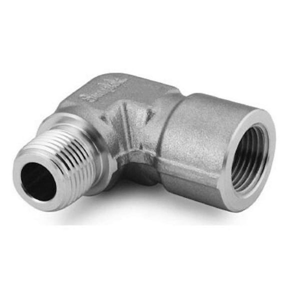 SWAGELOK SS-4-SE (PRICE/EACH), 1/4 INCH FEMALE NPT, 1/4 INCH MALE NPT, 316 STAINLESS STEEL, PIPE FITTING, STREET ELBOW, W/O FLOW RESTRICTOR