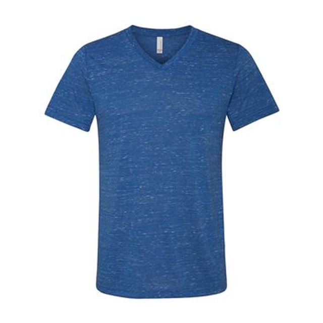 BELLA+CANVAS T-Shirt Jersey à Col en V pour Homme, 2TG, True Royal Marble
