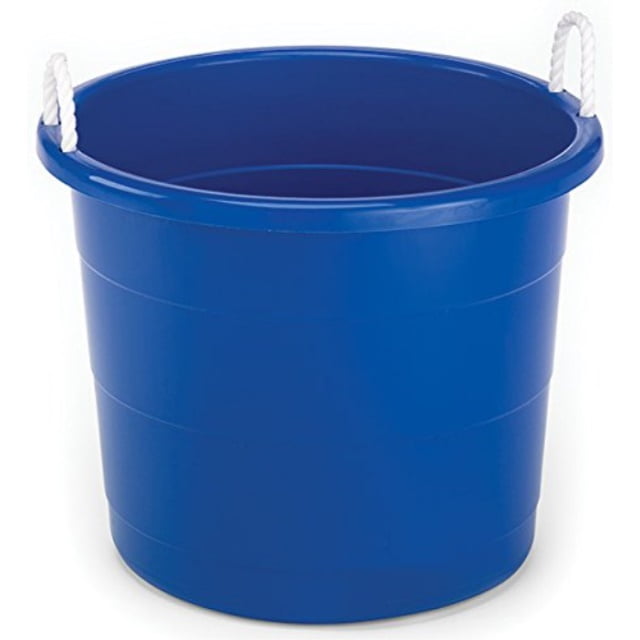 Homz Plastic Utility Tub with Rope Handles, 17 Gallon, Cobalt Blue, Set