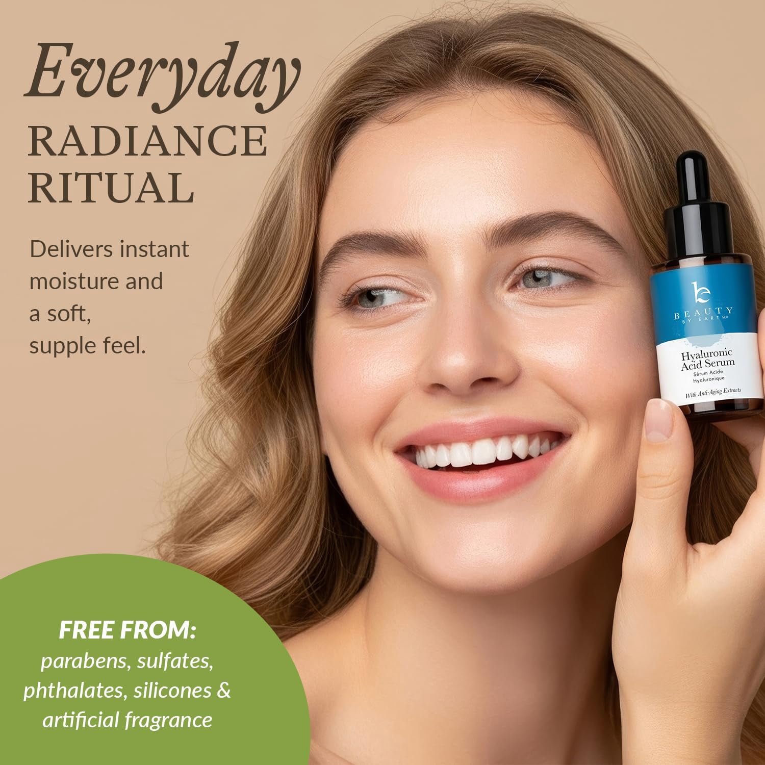 Beauty by Earth Hyaluronic Acid Serum, Hydrates, Plumps, Firm, And Smooths Your Skin