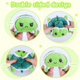 thumbnail image 3 of Double Sided Turtle Plush Happy Sad Turtle Fluffy Cute Mini Plush Turtle For All Ages Green, 3 of 4