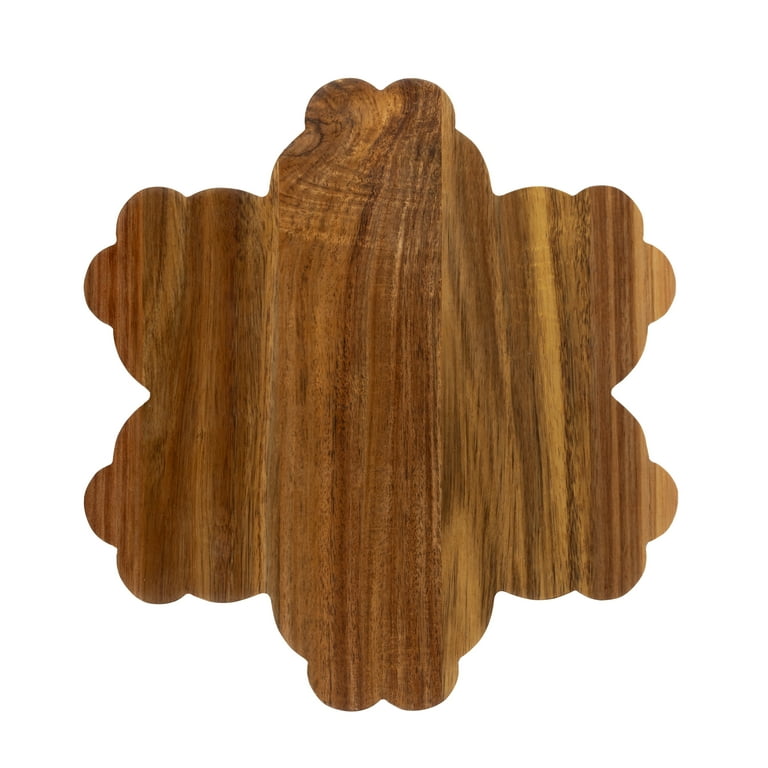 Holiday Time Acacia Wood Snowflake Board, Natural Wood Color, 12 W