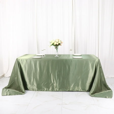 

Efavormart 90x132 Rectangle Eucalyptus Sage Green Wholesale SATIN Tablecloth Banquet Linen Wedding Party Restaurant Tablecloth