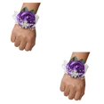 thumbnail image 1 of Bearachild Ramillete de muñeca de rosa ligero, accesorio elegante y femenino, ramillete de muñeca de rosa de satén hecho a mano N8 púrpura N8 morado 2Conjunto, 1 of 6