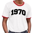 thumbnail image 2 of 1970 College Style Ringer Tee Shirt Unisex Small White/Red, 2 of 5