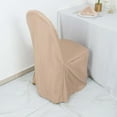 thumbnail image 3 of Efavormart Round Top Nude Polyester Banquet Chair Covers Linen Dinning Chair slipcover For Wedding Party Event Catering, 3 of 9