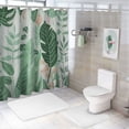 thumbnail image 7 of Orinice Tropical Leaves Shower Curtain with White Tassel for Bathroom Green Palm Leaf Shower Curtains Set Boho Banana Leaf Jungle Fabric Shower Curtain Bathtub Dorm Decorative Waterproof Hooks 60x72, 7 of 7