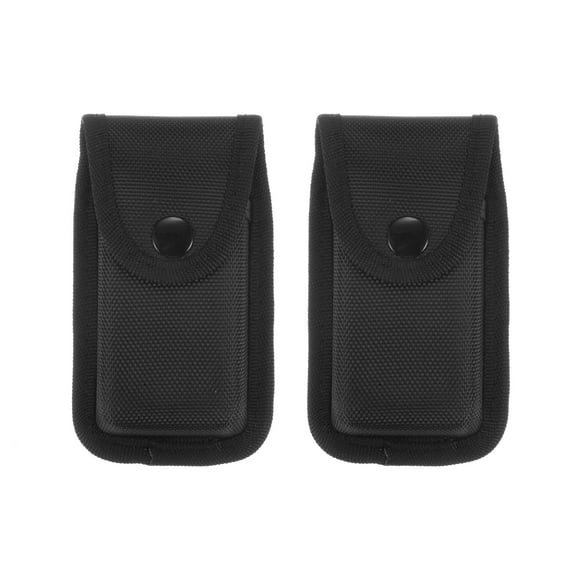 Uxcell Nylon Pocket Knife Sheath 5.1" x 2.9" Belt Loop Pouch for Outdoor Daily Use,Black, 2pcs