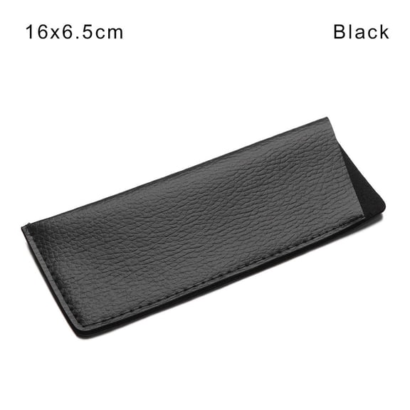 Portable Eyewear Accessories Waterproof Soft Leather Glasses Protective Case Sun Glasses Pouch Sunglasses Case Box Reading Glasses Bag Case BLACK 16X6.5CM