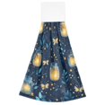 thumbnail image 7 of Yayeee Kitchen Hanging Hand Towels Set of 2 with Loop Bathroom Absorbent Tie Towel, Blue Fireflies Pattern, 7 of 7