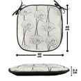 thumbnail image 4 of Poppy Flower Chair Seating Cushion, Repeating Vintage Pattern of Outlines and Abstract Peduncles, Soft Seat Pads for Office with Anti-slip Backing, 16"x16", Charcoal Grey Eggshell, by Ambesonne, 4 of 6