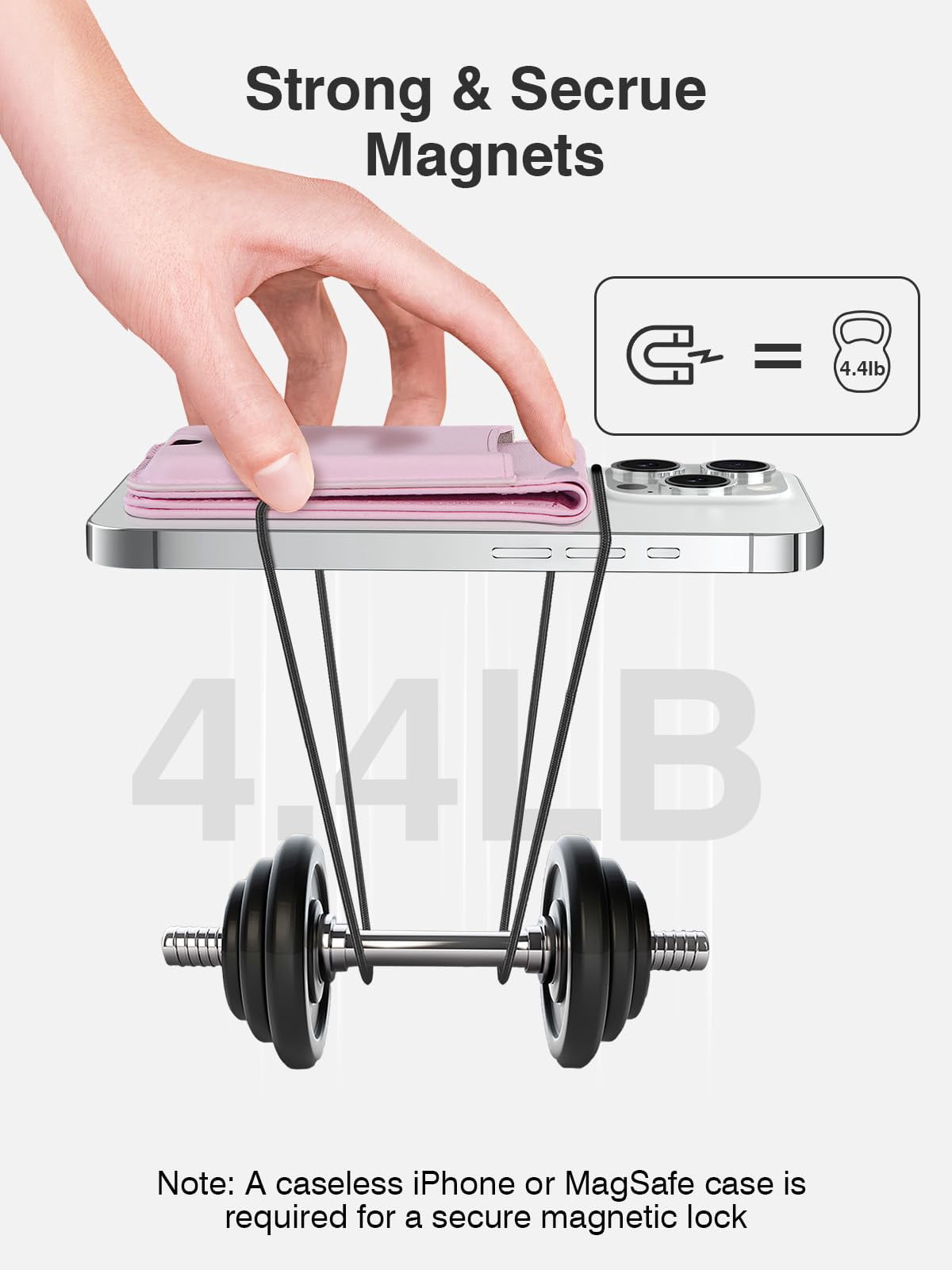 Magnetic Phone Wallet Stand Compatible for iPhone 17/16/15/14/13/12 Series, Magnetic Wallet Card Holder with Detachable Phone Case for iPhone 16 Plus, 1 Set