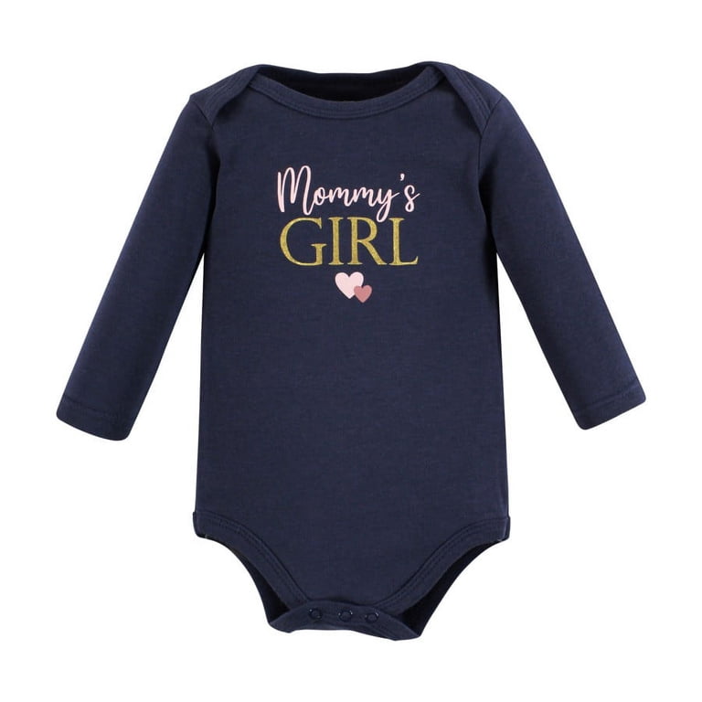 Hudson Baby Unisex Baby Cotton Long-Sleeve Bodysuits, Boy Daddy 3