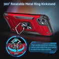 thumbnail image 2 of ORUYROP Design pour Étui iPhone 11, Étui de Téléphone Robuste Antichoc de Qualité Militaire avec Support Rotatif en Métal à 360° (Support Magnétique) Compatible avec iPhone 11 6.1, Rouge, 2 of 7