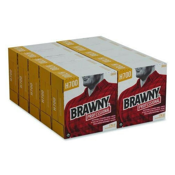 Georgia-Pacific 29322 9 in. x 12.5 in. Heavyweight HEF Disposable Shop Towels - White (176/Box, 10 Boxes/Carton)