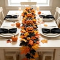 thumbnail image 6 of Fllostpr Halloween Garland 69 Inch, Pumpkin Garland with Maple Leaves, Flexible Halloween Decorations Indoor for Mantel Stair Railing Door Frame, 6 of 6