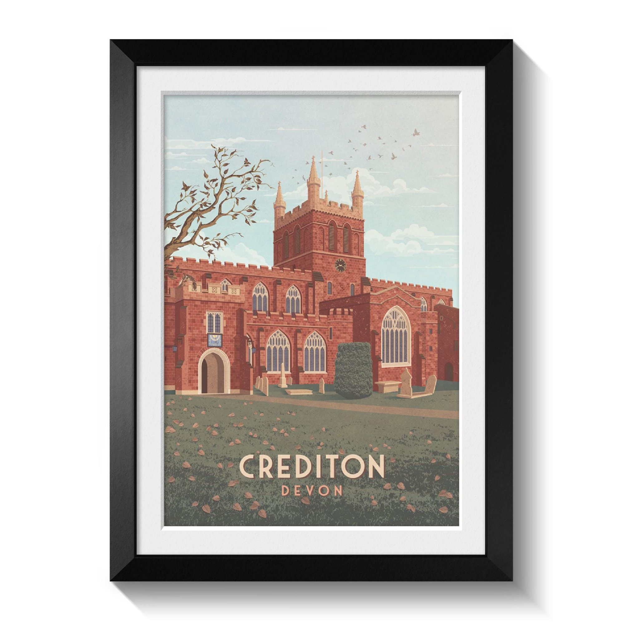 Crediton Travel Devon Seaside Exeter Poster , Poster Print Only