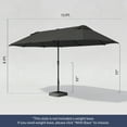 thumbnail image 2 of BELLEZE 15 Ft Extra Large Outdoor Market Patio Umbrella Double-Sided Design with Crank, Grey, 2 of 7