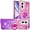 Pink Purple, variant on Gradient Quicksand Case for Motorola Moto G Play 4G (2024) with Ring Kickstand, Bling Sparkle Colorful Soft TPU Liquid Glitter Cover Case for Motorola Moto G Play 4G (2024) JB-Purple Blue