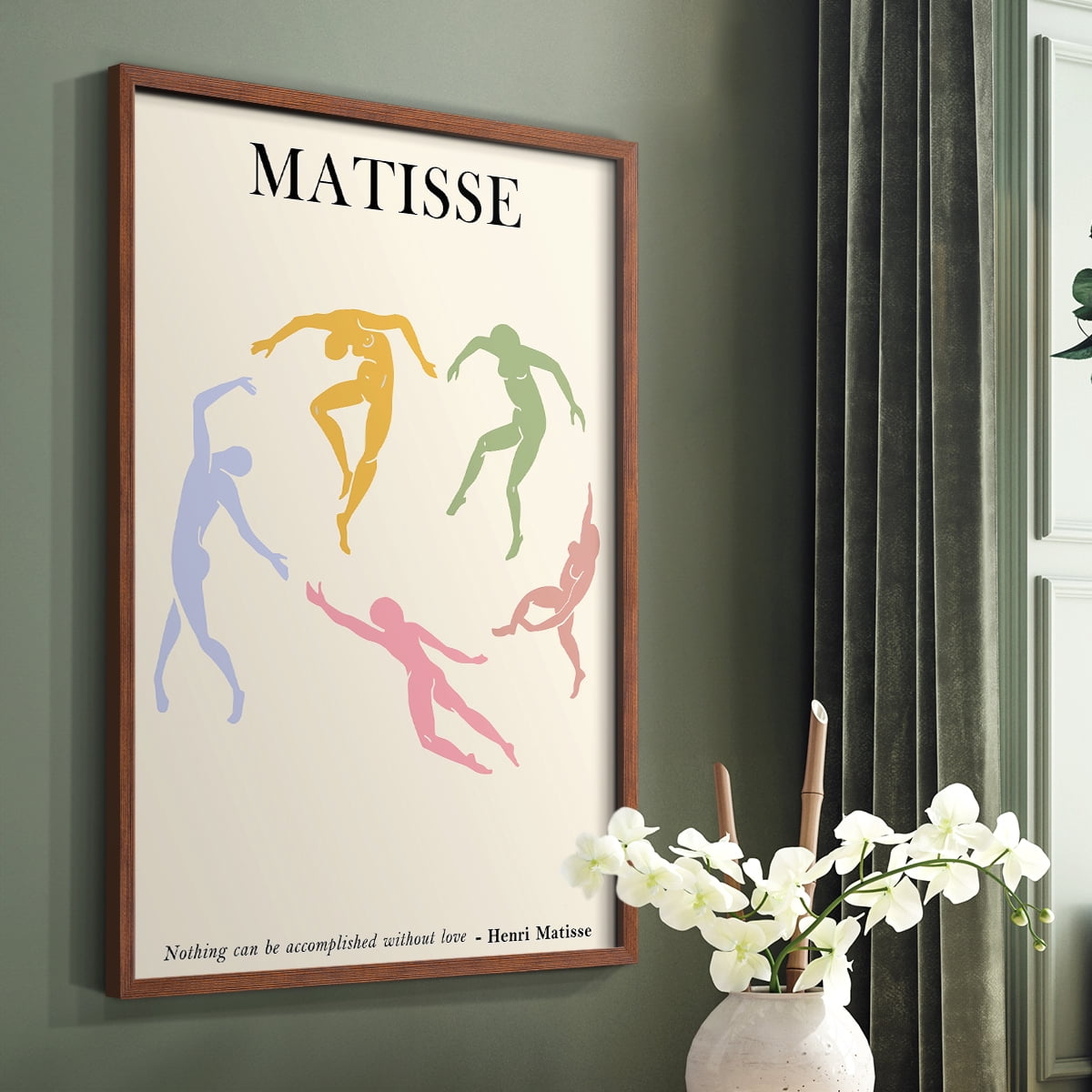 Matisse CDLXXXIII in Brown Solid Wood Framed Print No Nail Hanging