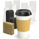 thumbnail image 1 of Tazas de café desechables Dealusy de 16 onzas con tapas y fundas, 100 unidades, 1 of 7