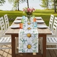thumbnail image 4 of Table Runners 36 Inches Long Dress Scarves, Daisy Farmhouse Kitchen Table Runner, Short Coffee Tablerunners, Spring Floral Grey Plaid Eucalyptus Leaves 13x36 Inch, 4 of 9