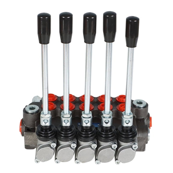 5 Spool Hydraulic Valve Joystick Control Valve 13gpm 3600 PSI SAE Ports Hydraulic Directional Control Double Acting for Tractors Loaders Tanks