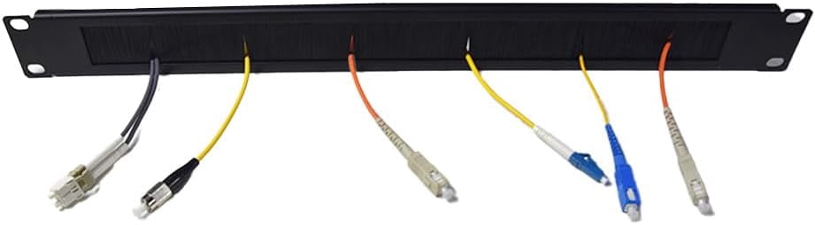 FEFEFW-Professional 1U 19” Rack Mount Brush Panel | Heavy-Duty Steel Cable Management Accessory | Dust-Reducing Nylon Bristles | Server Room & Data Center Cable Organizer