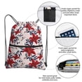 thumbnail image 4 of Wukai Lilies Flowers Waterproof Drawstring Backpack with Zipper Pocket,Large Foldable Gym Bag for Women and Men, Perfect for Sports, Yoga, and Travel, 4 of 8