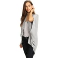thumbnail image 3 of Women's Solid Casual Chiffon loose Kimono Sleeve Open Front Cardigan Capes, 3 of 4