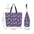 thumbnail image 5 of Yiaed Skull flower blue Print Handbag for Women Tote Purse Shoulder Bag Large Fashion Hobo Purse Handbag Shopping Tote, 5 of 5