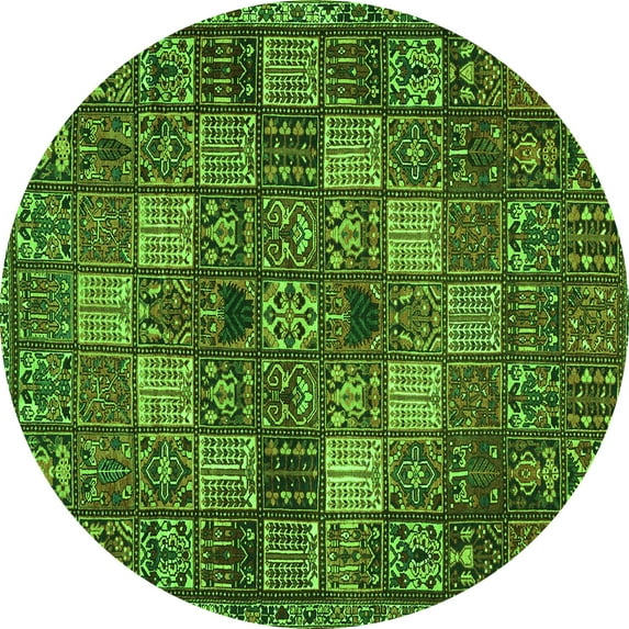 Ahgly Company Indoor Round Persian Green Traditional Area Rugs, 4' Round