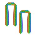 thumbnail image 2 of Fuzoiu Glitter Rainbow Print Graduation Sash,Graduation Stole,Unisex Adult Graduation Stole Shawl 91" Long,for Academic Commencements Shawl-Flattened, 2 of 7