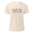 thumbnail image 5 of BUWTTED Men's T Shirts Autism Awareness Letter Print Short Sleeve Casual Crew Neck Tees Comfortable Loose Graphic Beige Shirt L, 5 of 6