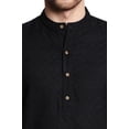 thumbnail image 6 of In-Sattva Men's Indian Mandarin Collar Handcrafted Fine Embroidered Kurta Tunic; Black ; LG, 6 of 6