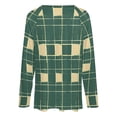 thumbnail image 5 of LYWC Green Plaid-317 Long Sleeve Shirts For Women Oversized Tshirts Tops Tees Fall T-Shirts V Neck, 5 of 7