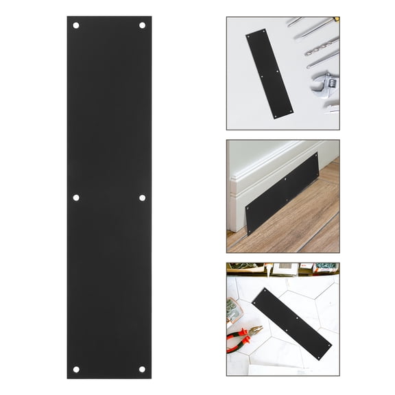 Nicehomfit Stainless Steel Door Kick Plate, Heavy Duty Black, Damage Resistant for Home