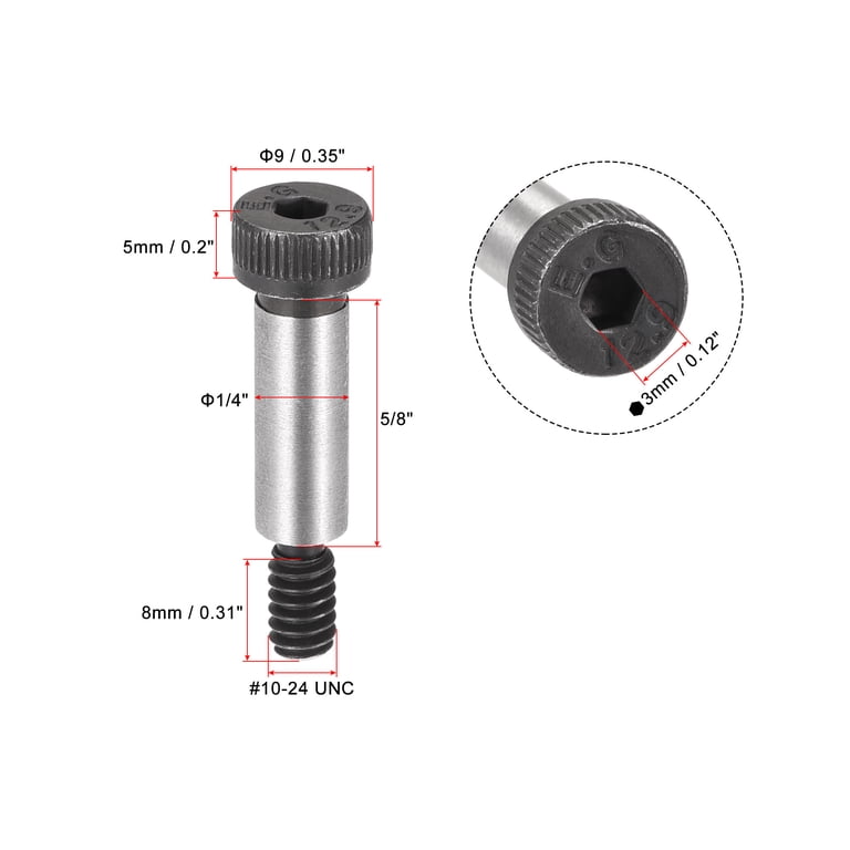 uxcell Alloy Steel Hexagon Socket Head Shoulder Screws Bolts, 5/8 Shoulder Length, 1/4 Shoulder Dia, 10-24 Thread, 6pcs : Buy Online at Best Price in KSA - Souq is now uxcell Alloy Steel Hexagon Socket Head Shoulder Screws Bolts, 5/8 Shoulder Length, 1/4 Shoulder Dia, 10-24 Thread, 6pcs : Buy Online at Best Price in KSA - Souq is now