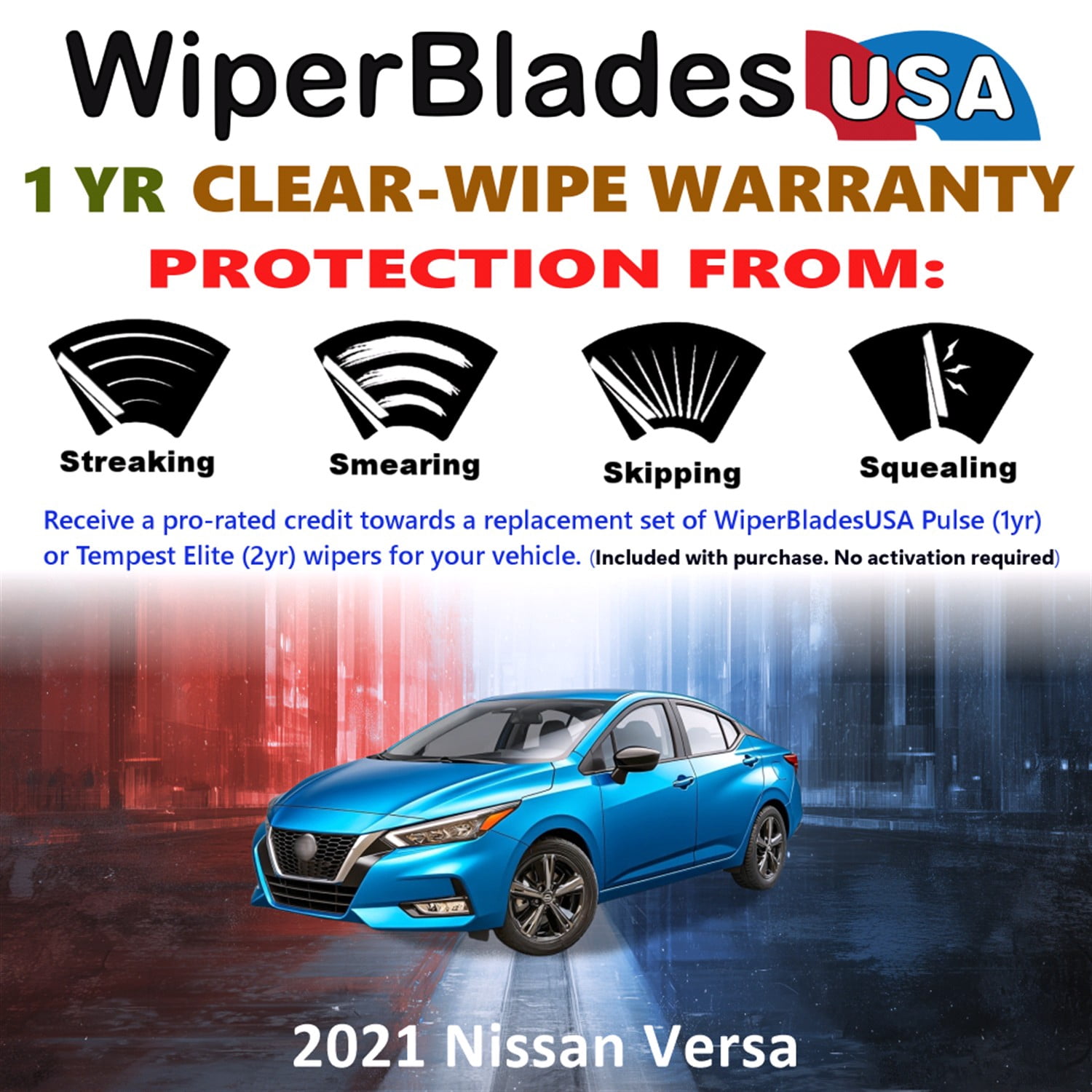 2021 Nissan Versa Beam Wiper Blades Wipers WBUSA (Set of 2)