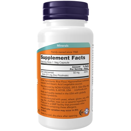 [3個セット] 亜鉛 ジンク (ピコリン酸亜鉛) 50mg 120粒《約4ヵ月分》 NOW Foods (ナウフーズ)