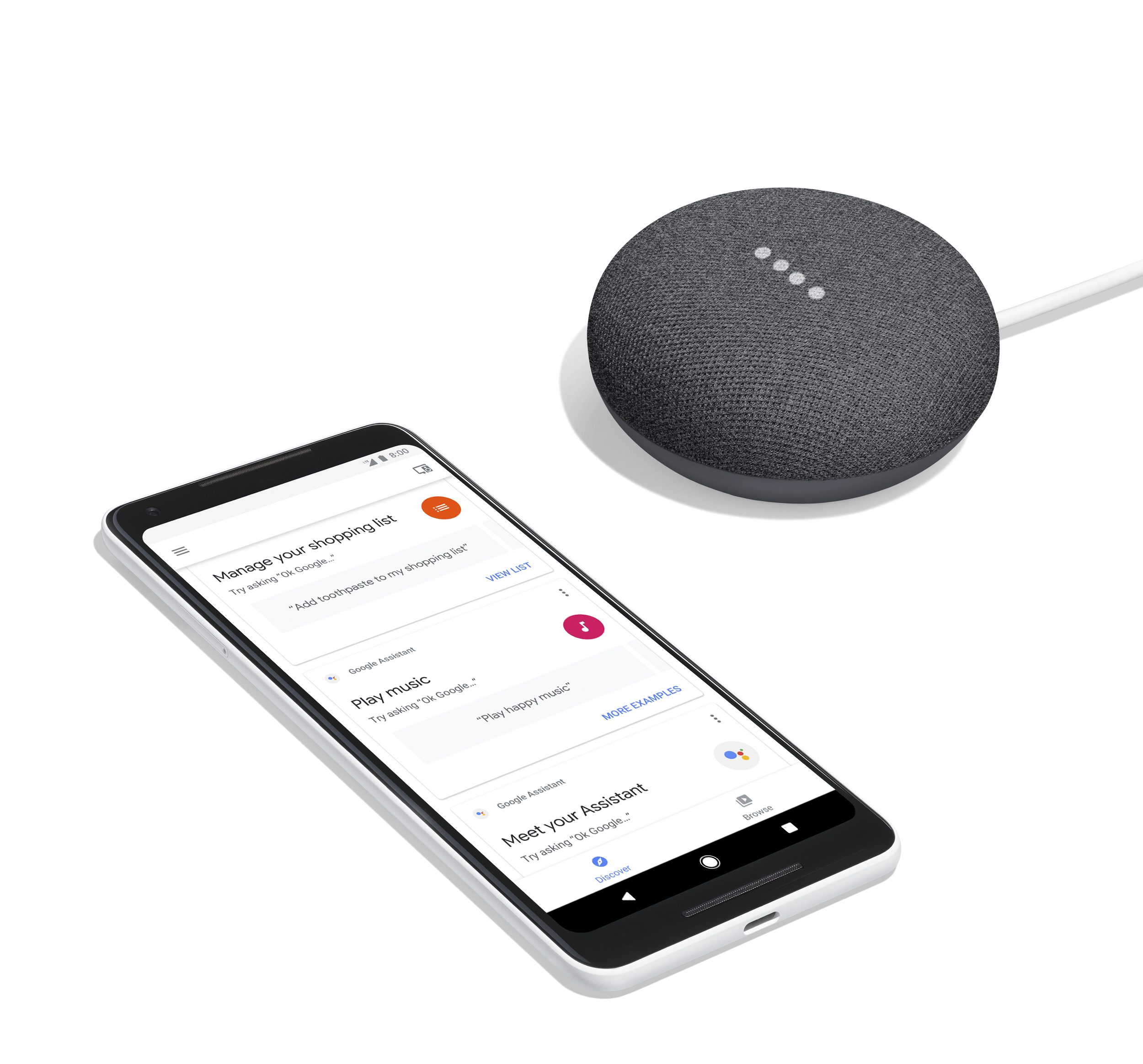 Google Home Mini Smart Speaker - Wireless Speaker(s) - Charcoal - 360??? Circle Sound - Wireless LAN - Bluetooth - Voice Command, Multi Device Pairing, Chromecast, Chromecast Audio, Micro USB Port, Sm - image 3 of 6
