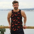 thumbnail image 6 of Gukieu Red Hot Chili Print Men's Quick Dry Fitness Vest, Round Neck Sleeveless Fitness Bodybuilding Top-XX-Large, 6 of 7