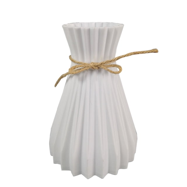 Jarrón moderno ionze de plástico para decoración de flores, arreglo floral, decoración del hogar, oficina (blanco)