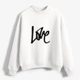 thumbnail image 4 of CEHVOM Femmes Mode Décontractée Imprimé Col Rond Ample Manches Longues Hauts Courts Blouse Chandails Sans Capuche Liquidation, 4 of 5