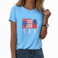 thumbnail image 2 of ORT USA Shirts for Women 4th of July Shirts America Printed Tshirt Patriotic Vintage USA Tee Tops(Z11-Sky Blue,XL), 2 of 5