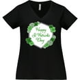thumbnail image 3 of Inktastic Happy St. Patrick's Day Clovers Women's Plus Size V-Neck T-Shirt, 3 of 5